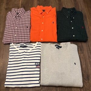 Lot 5 Polo Ralph Lauren Men's Resell Vtg USA Plaid Sweater LG-XXL 90s Ski Bear